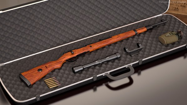 Modèle 3d De Carabine à Verrou Mauser Kar98k Avec Lunette Turbosquid