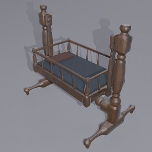 antique medieval cradle 3D
