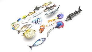 Fishes Set 3D model