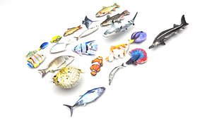 Fishes Set 3D model