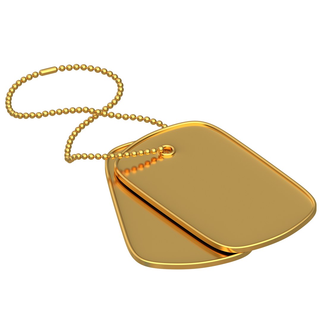 3D Model Gold Dog Tags - TurboSquid 2231322