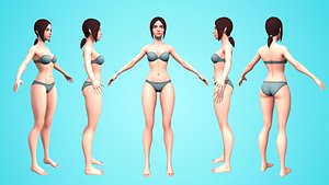 3D Regina - Female Base Mesh - Cartoon Character model