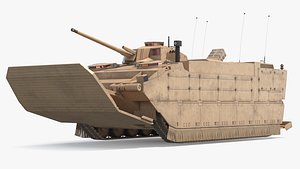 US Marine Amphibious Assault Vehicle Wet Rigged for Maya