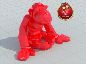 3d model new year monkey print