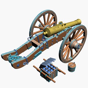 3D Gribeauval cannon model
