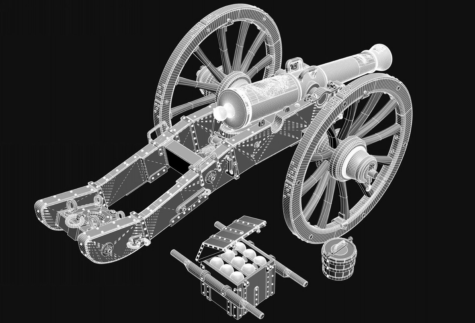 3D Gribeauval Cannon Model TurboSquid 2089906