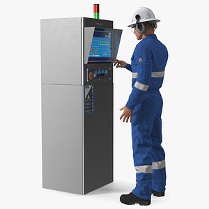 Control Panel Diamond Saw with Worker