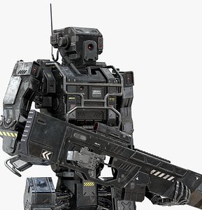 Robot Soldier Black low poly