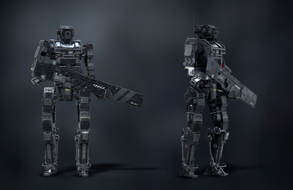 3D robot soldier black - TurboSquid 1485224