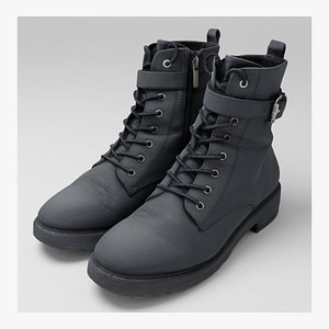 3D Pair of leather boots womans footwear shoes autumn spring season
