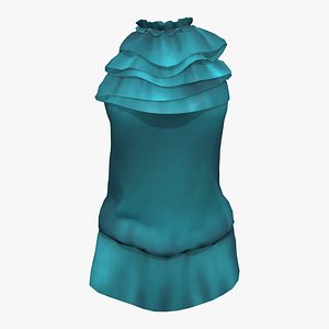 Ladies Frill Top Mini Dress 3D model