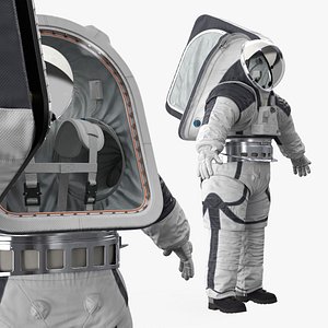 Orbital Space Suit with Detailed Interior White