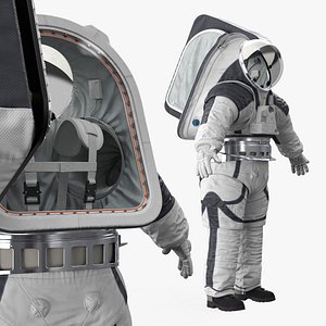 Orbital Space Suit with Detailed Interior White