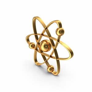 3D Atom Icon Gold model