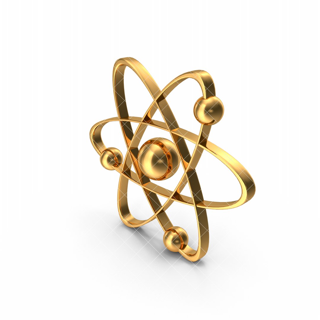 3D Atom Icon Gold Model - TurboSquid 2305777