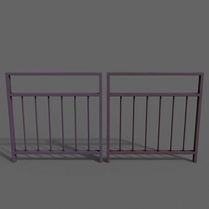 3D PBR Pedestrian Guard Rail Purple V4