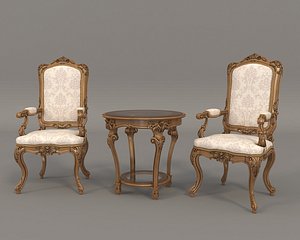 chair classic table 3D
