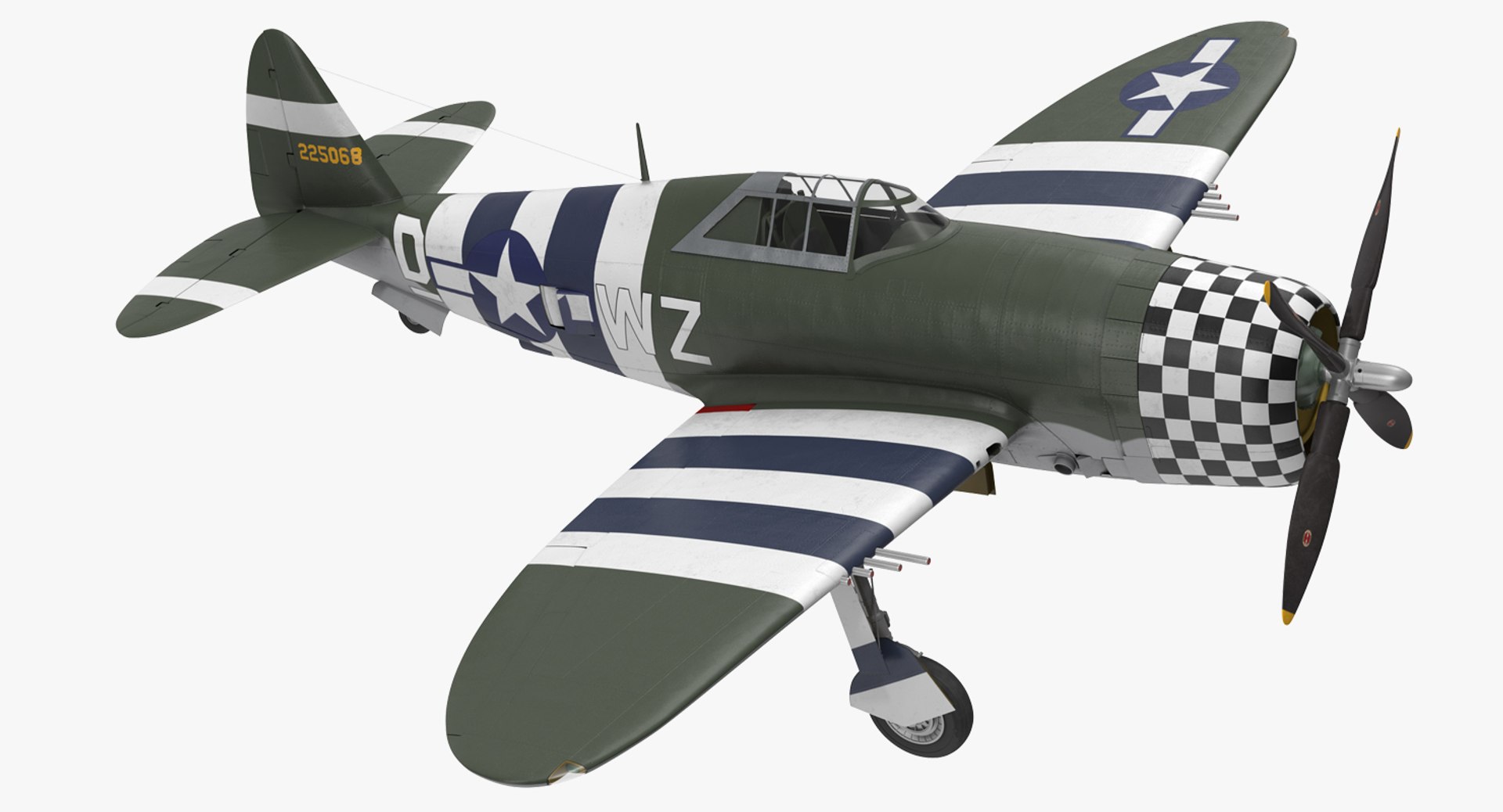 Fighter Aircraft Republic P-47 Thunderbolt US WWII 3D model preview