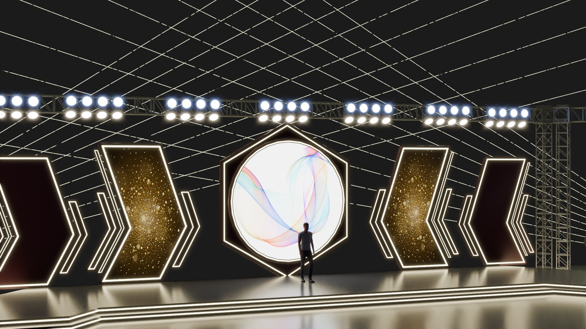 Entertainment Concert Event Stage 3D Model With Lights 3D Model ...