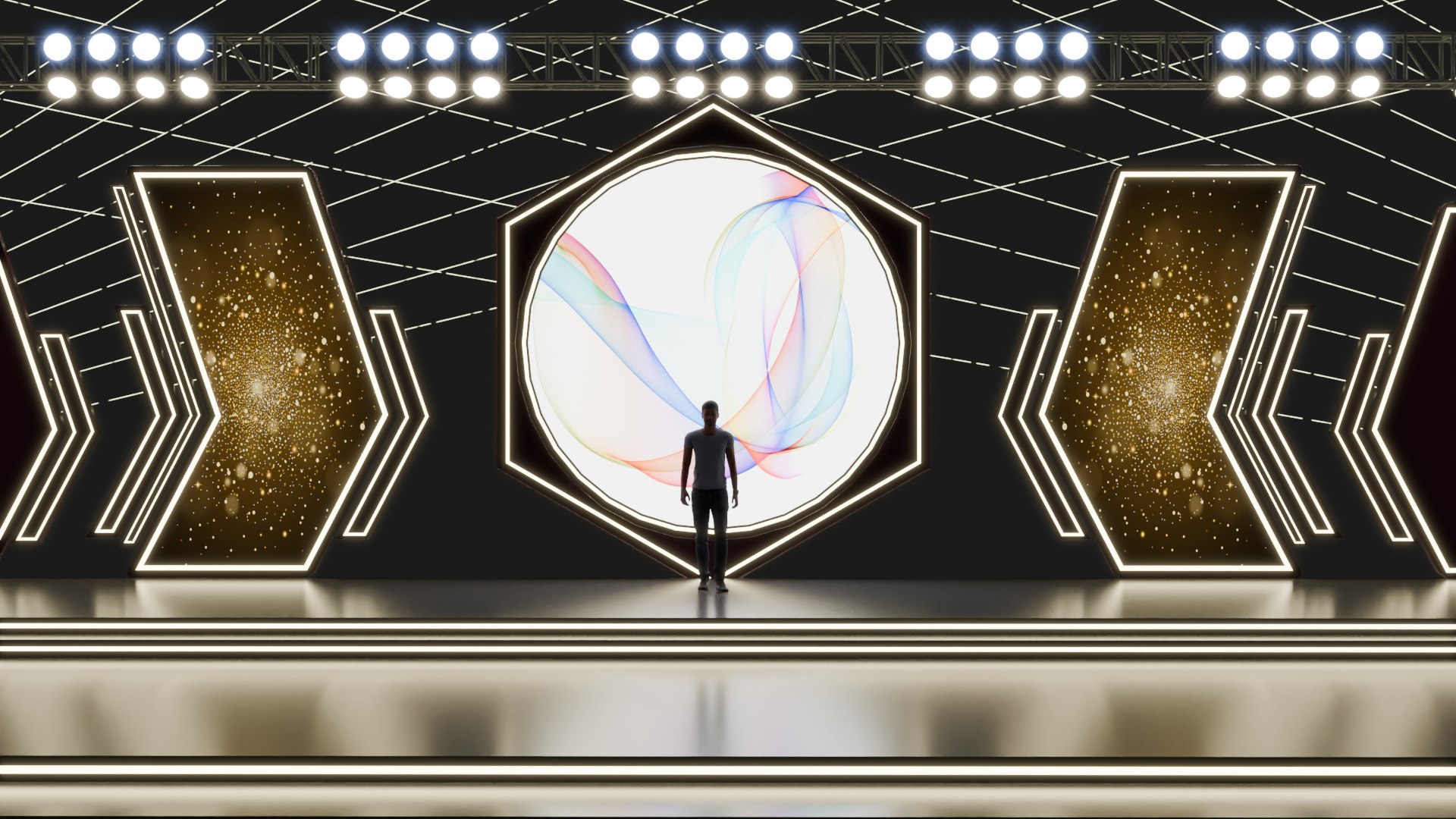 Entertainment Concert Event Stage 3D Model With Lights 3D Model ...