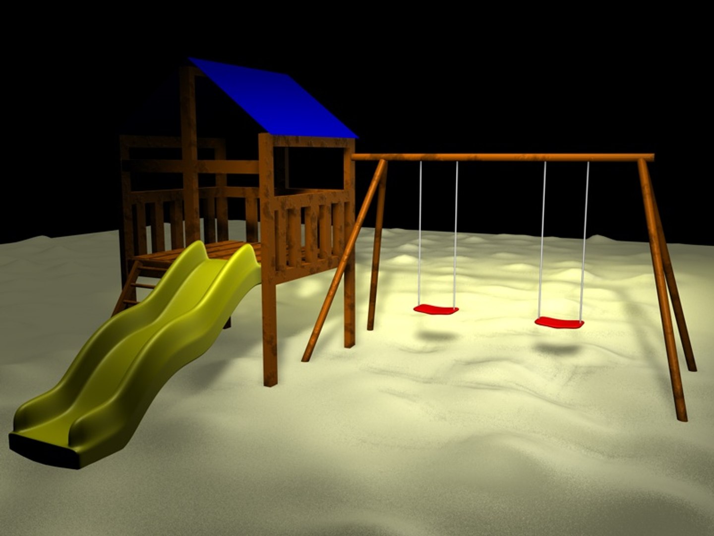 Free Swing Set 3d Model