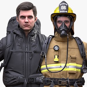 Man Firefighter and Hiking Collection