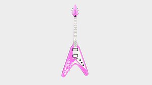 Electric Guitar D10 Pink - Music Instrument Design model