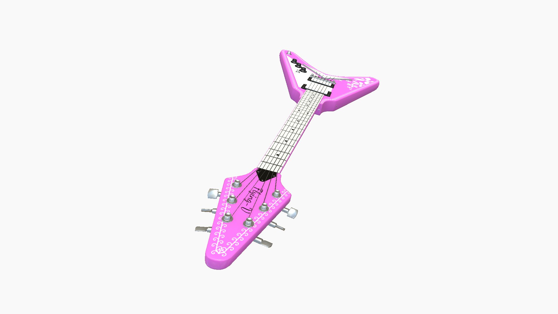 Electric Guitar D10 Pink - Music Instrument Design model - TurboSquid ...