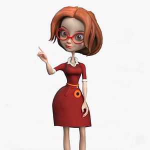 3D Cartoon Rigged Woman-Mira Character 3D Model