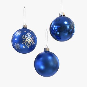 Christmas balls blue 3D model