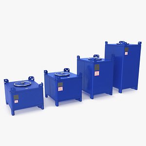 120-550 Gallon Stainless Steel IBC Container Blue Set
