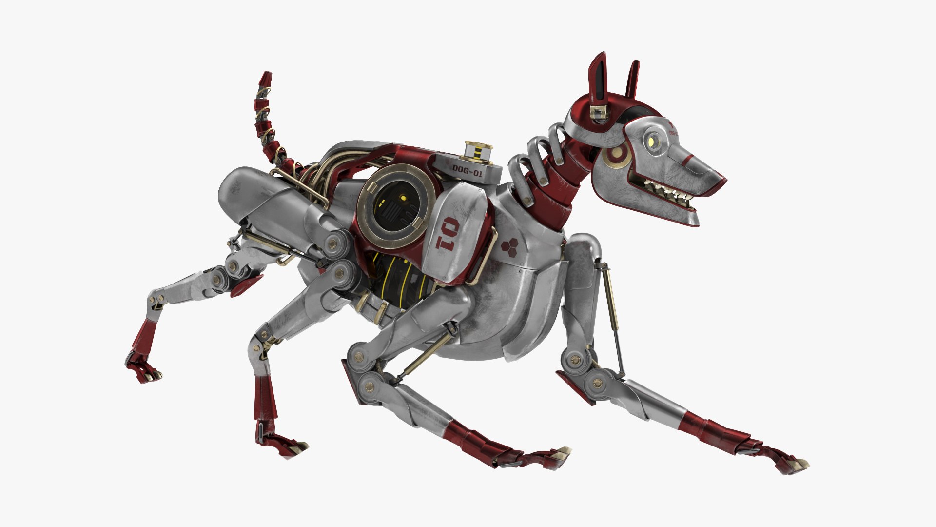 Futuristic Robotic Dog Concept Rigged for Maya 3D model preview