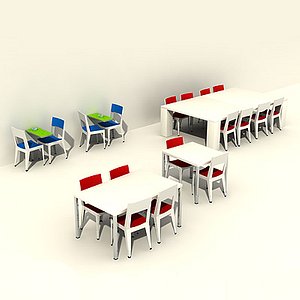 3d model durable chairs tables