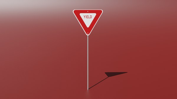 yield sign 3d model