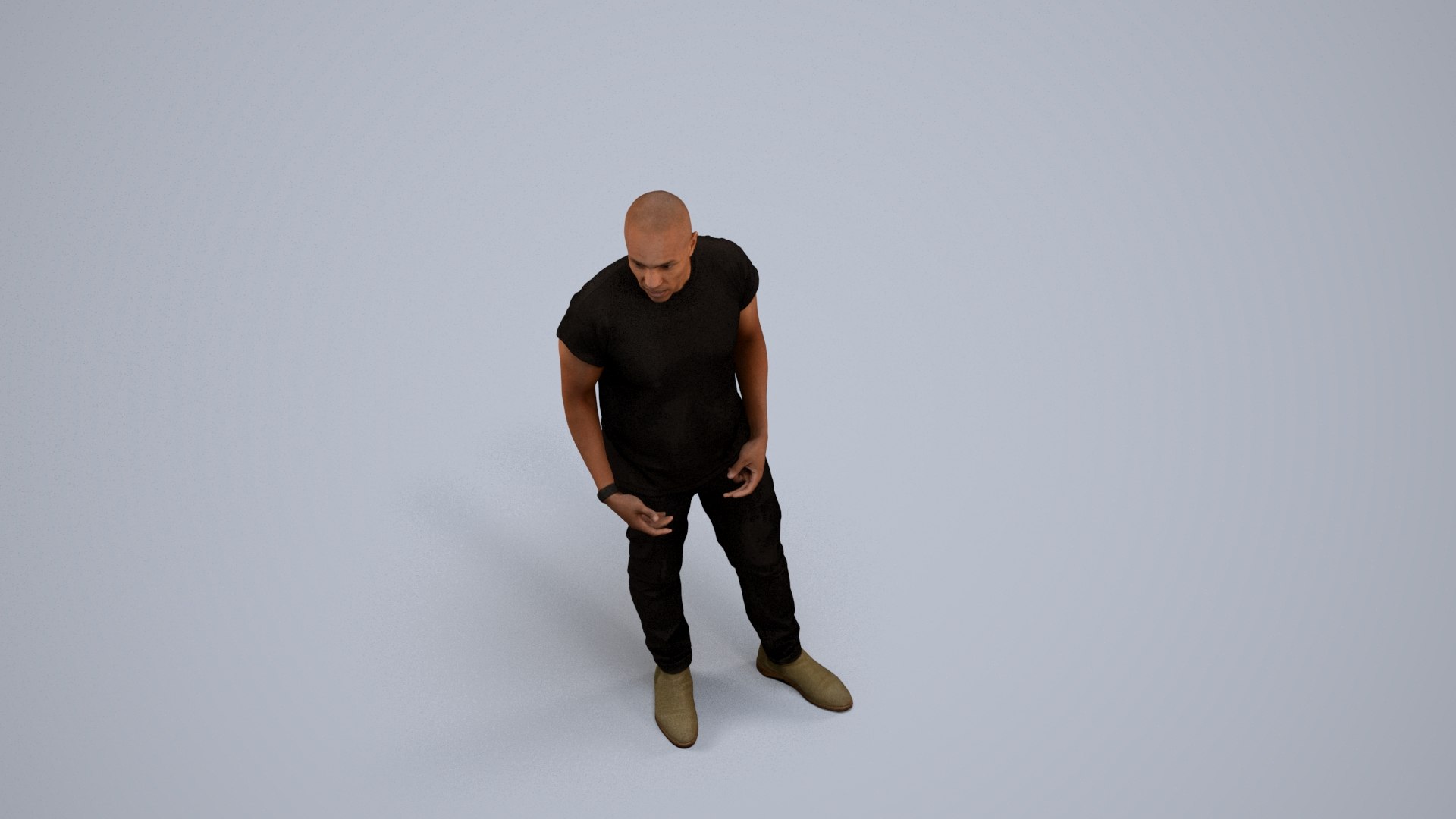3D 00356Carl007 - Adult Black Man Waiting In Public Space Wearing ...