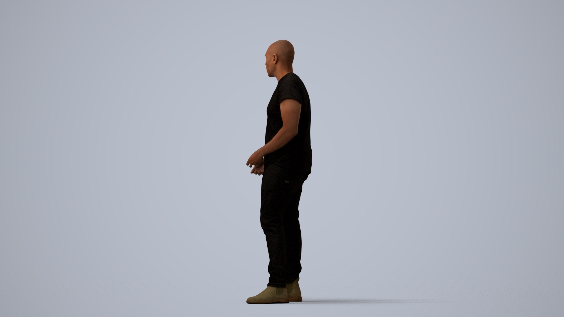 3D 00356Carl007 - Adult Black Man Waiting In Public Space Wearing ...