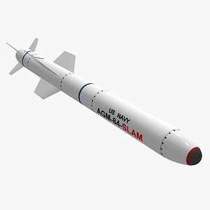 anti-ship guided missile harpoon 3d model