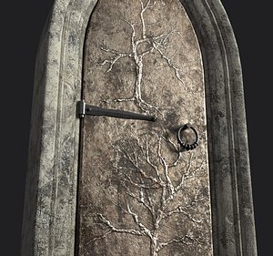 low-poly medieval door 3D model