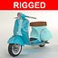 Modello 3D Vespa Scooter Rigged