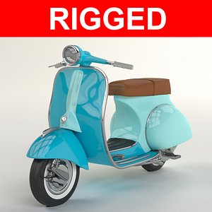 Vespa Scooter Rigged model