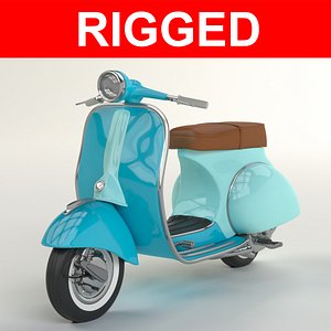 Vespa Scooter Rigged model