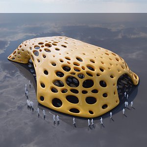 3D model Organic Voronoi Porous Pavilion 04