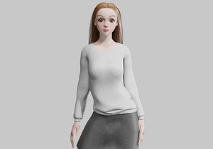 3D cute teen woman V31350