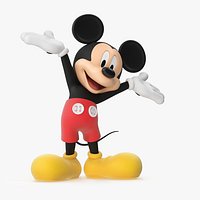 Cartoon Character Mickey Mouse Rigged for Maya
