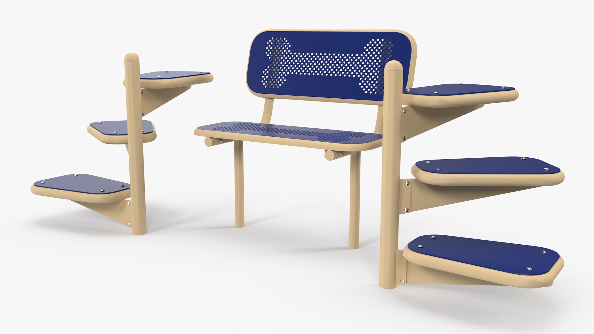 3D Pal Bench For Dog Park Blue Model - TurboSquid 2050996