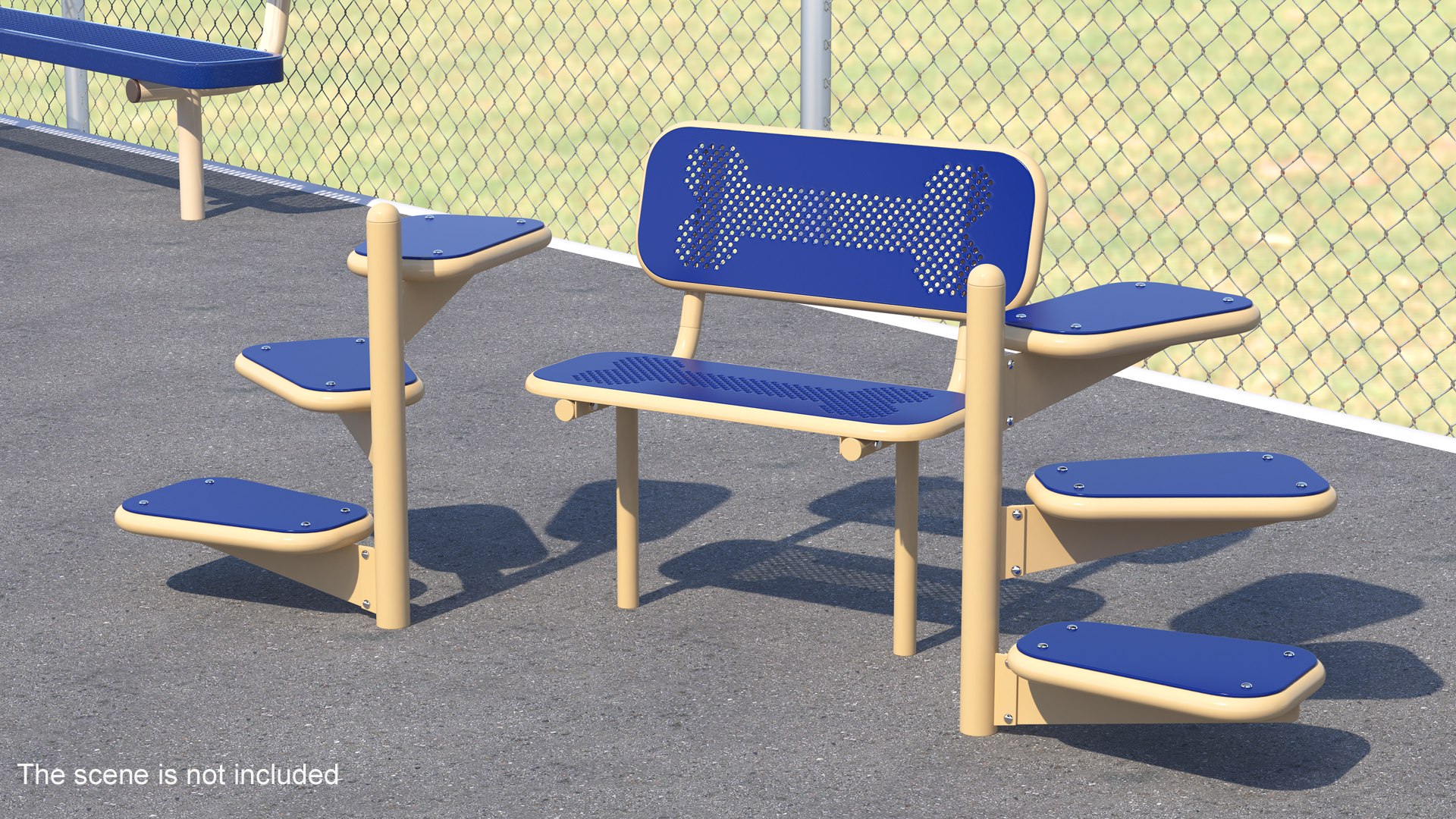 3D Pal Bench For Dog Park Blue Model - TurboSquid 2050996