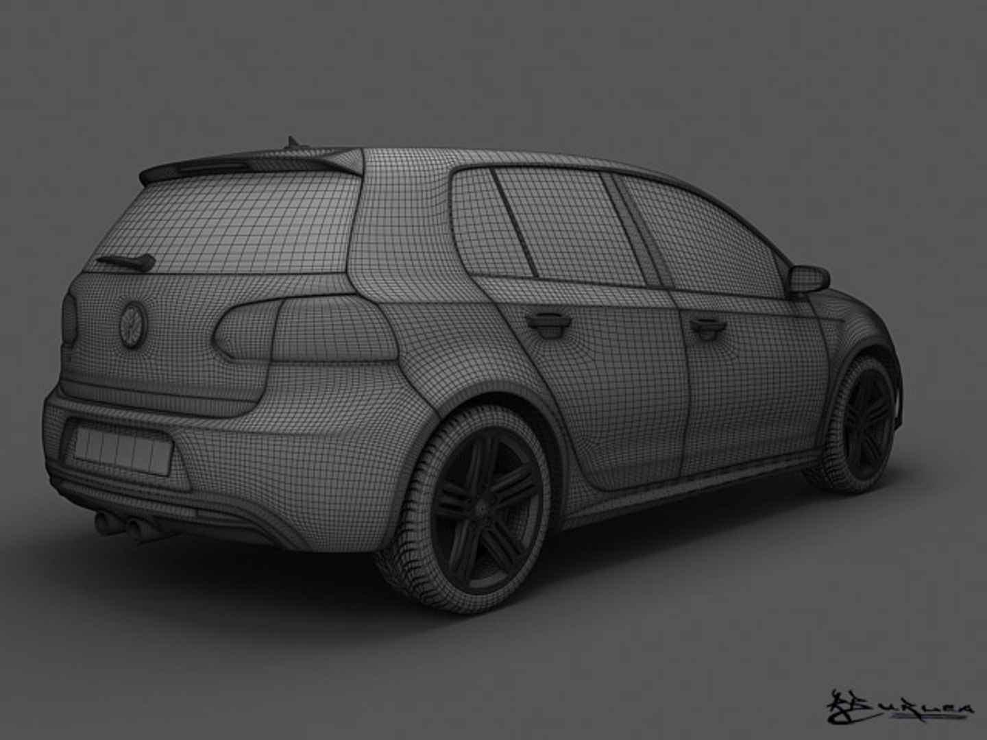 3d Volkswagen Golf R 2010