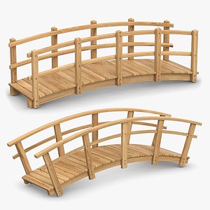 3D Wooden Bridge Collection model