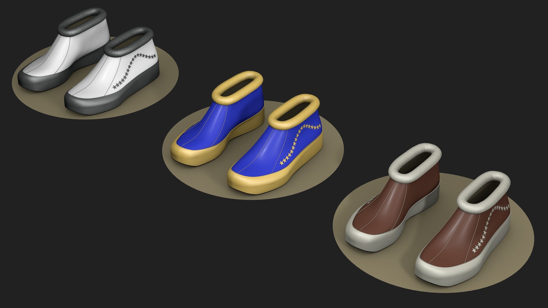 Unisex shoes star character 3D model https://p.turbosquid.com/ts-thumb/XJ/lKFwBs/K0/unisexshoes4/jpg/1718366248/1920x1080/fit_q87/98fc1e6d5e635337e3bdff400b9448b80357ea02/unisexshoes4.jpg