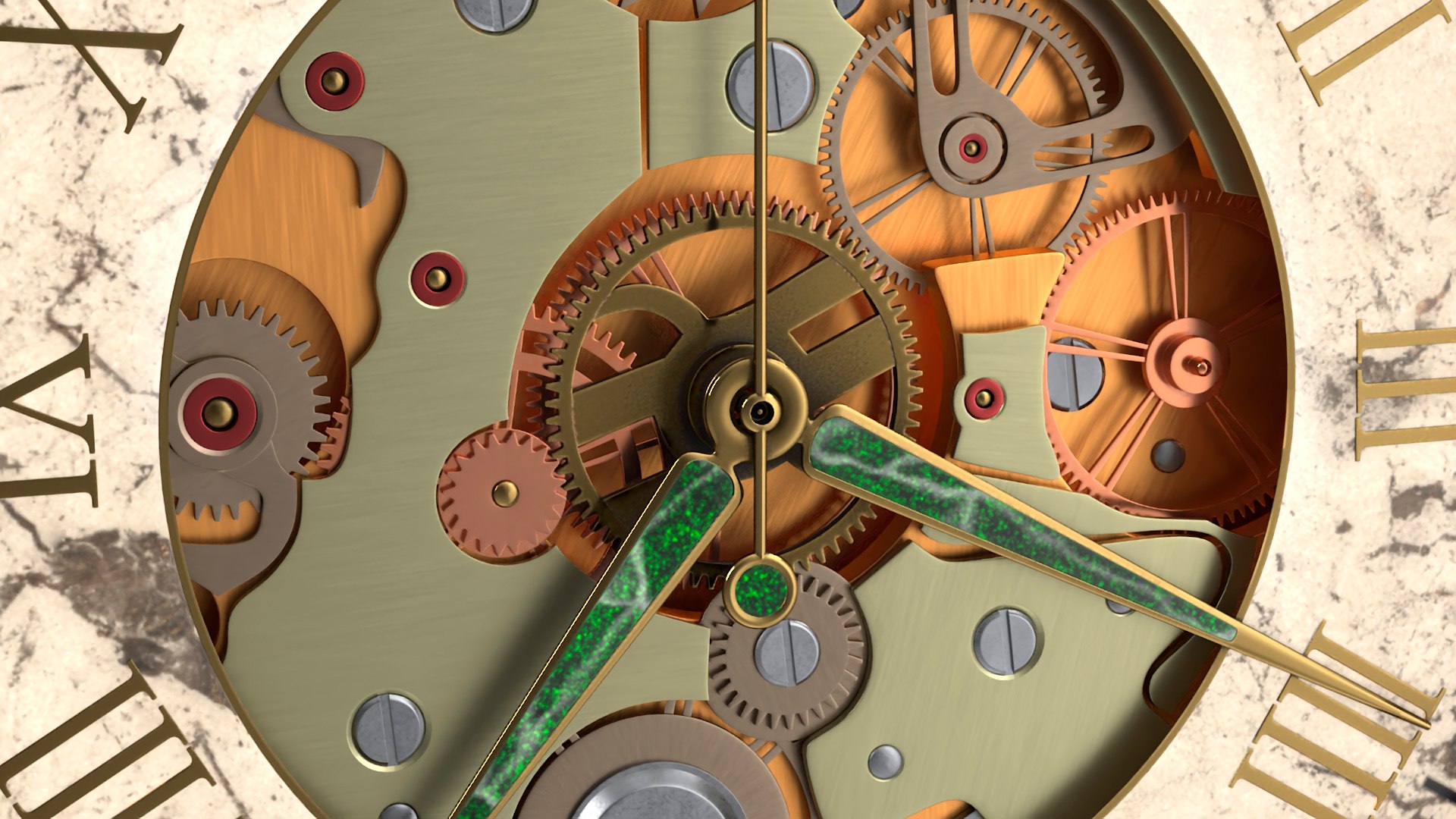 3D Inlay Antique Pocket Watch Animated Model - TurboSquid 2273113